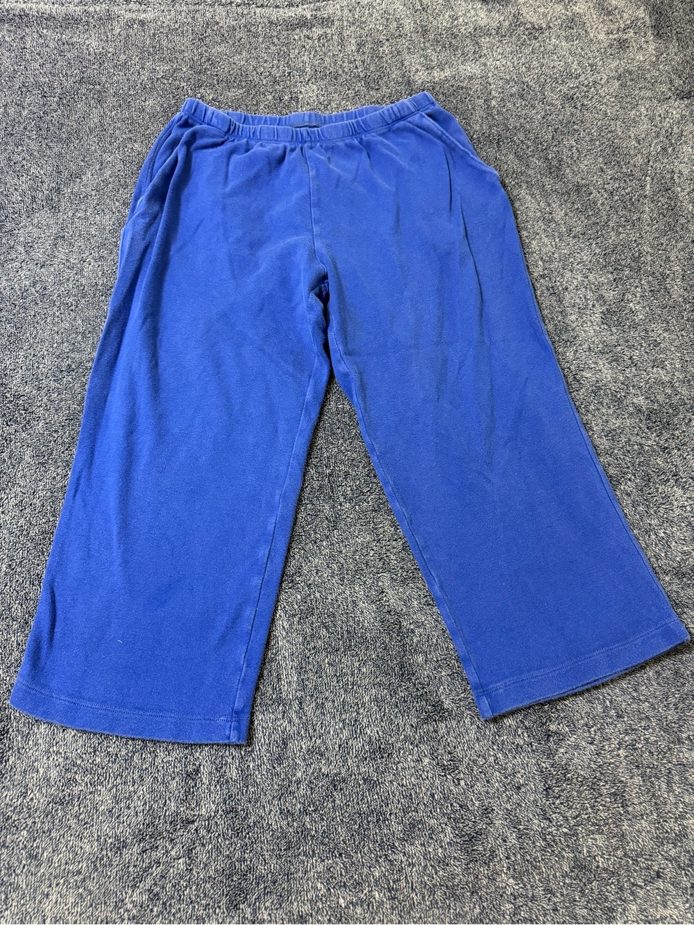 Lands' End Royal Blue Wide-Leg Fleece Pants